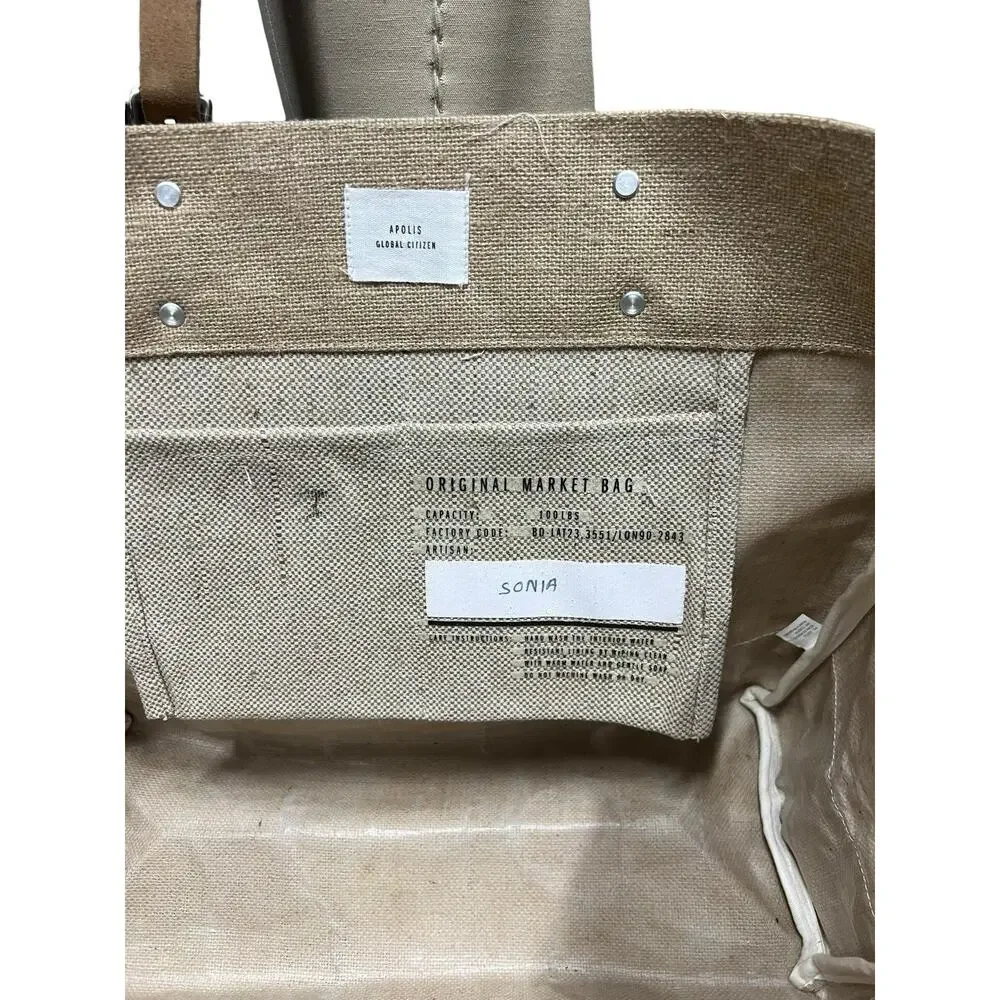 Apolis Global Citizen Large Farmers Market Bag Beach Tote Bag - Picture 5 of 7